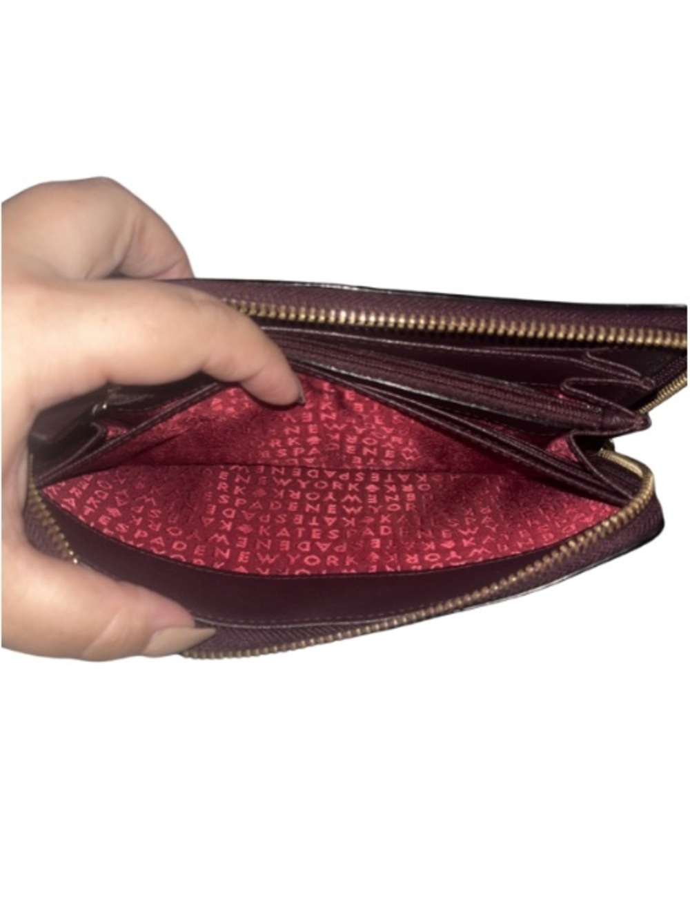 Kate Spade Laurel Way Neda Zip Around Wallet Deep Plum - Picture 13 of 16
